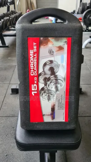 15KG Chrome Weight Lifting Dumbbells With Storage Case