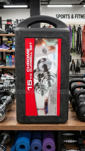 15KG Chrome Adjustable Dumbbell Weights With Locking Collars