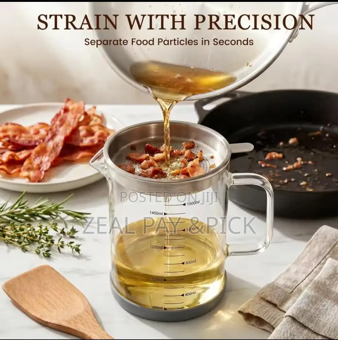 Glass Oil Jar/Filter/Strainer