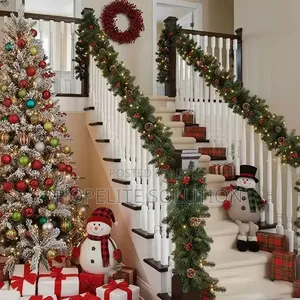 Predecorated Green Garland With Inbuilt Light