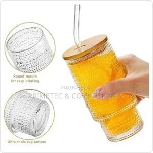Crystal Glass Smoothie Cup Bamboo