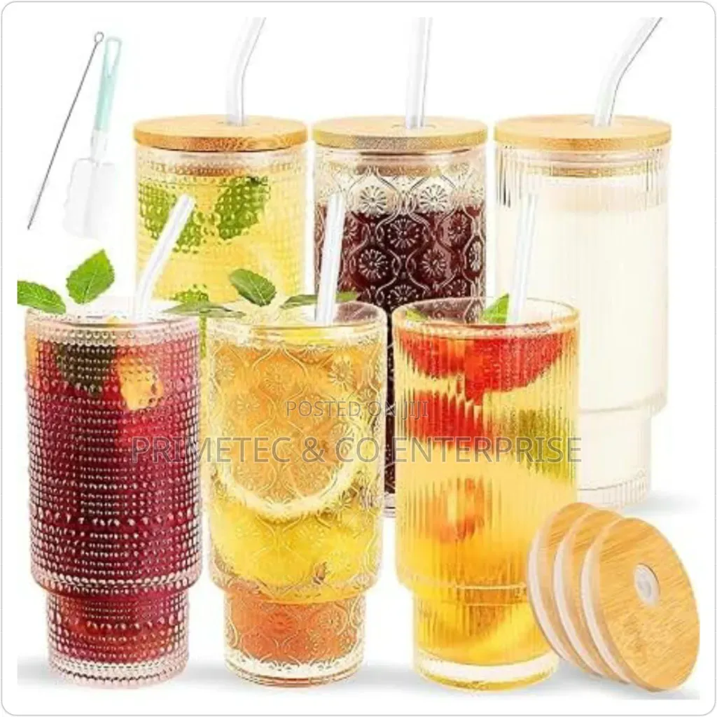 Crystal Glass Smoothie Cup Bamboo