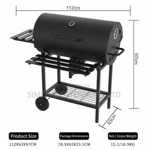 Charcoal Barrel BBQ Grill