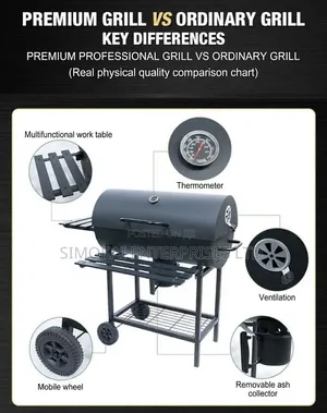 Charcoal Barrel BBQ Grill