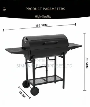 Double Sided Charcoal Barrel BBQ Grill
