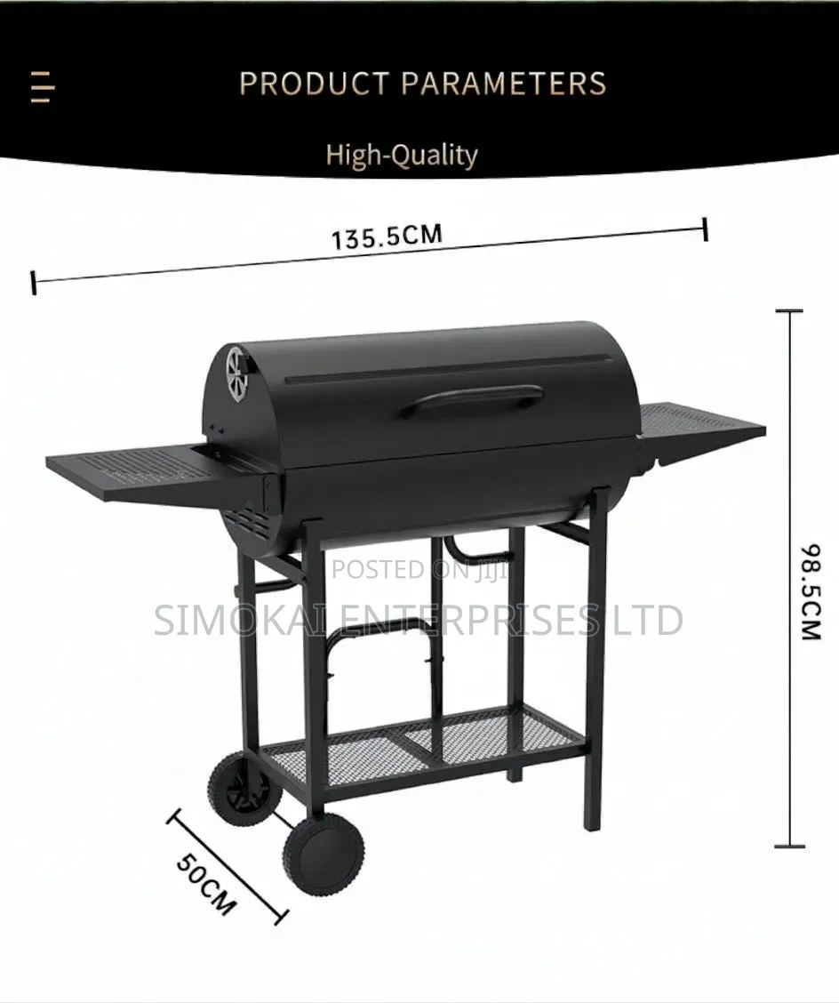 Double Sided Charcoal Barrel BBQ Grill