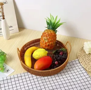 Round Decor Rattan Decor and Serving Trays Available