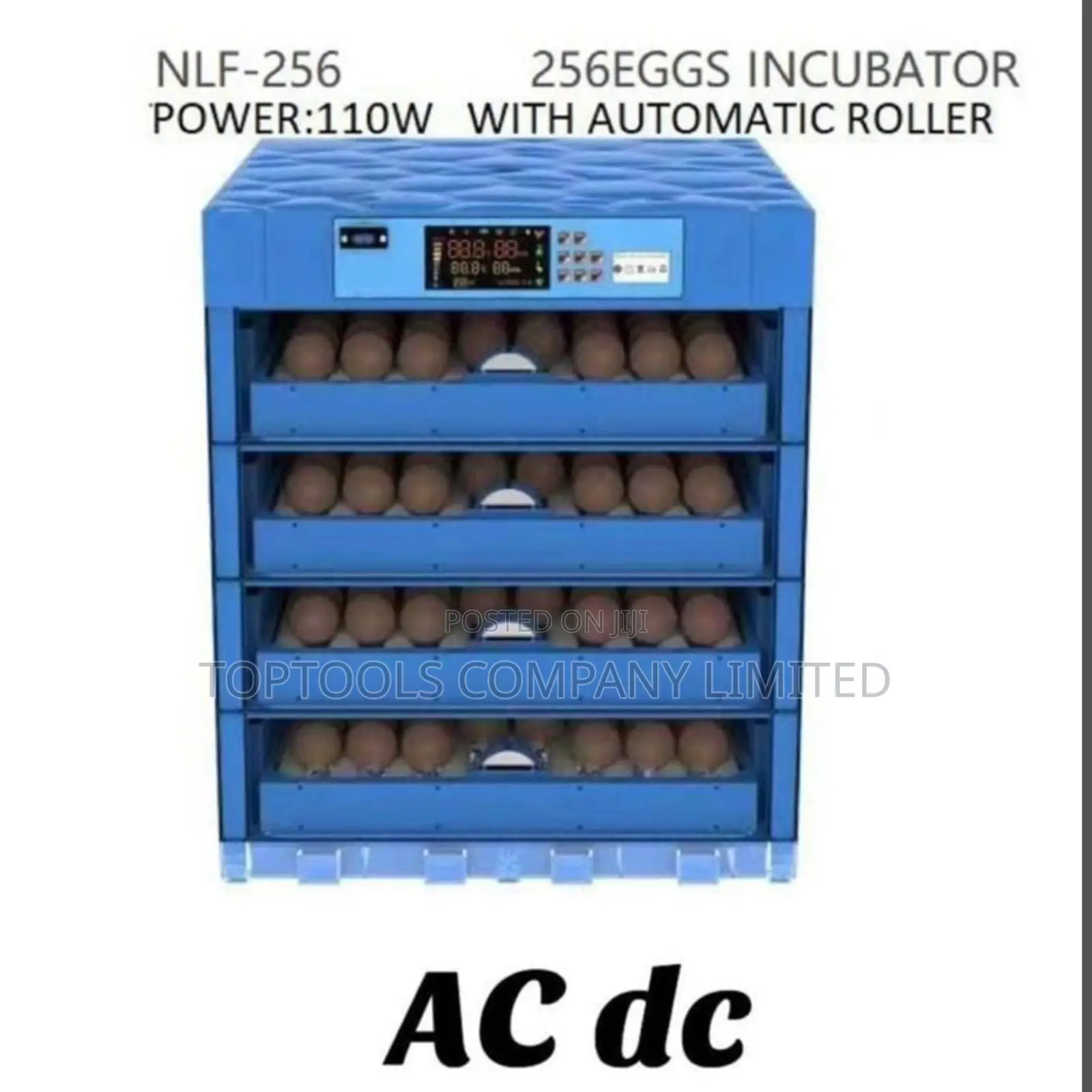 AC Dc 256eggs Incubator With Automatic Roller 110watts