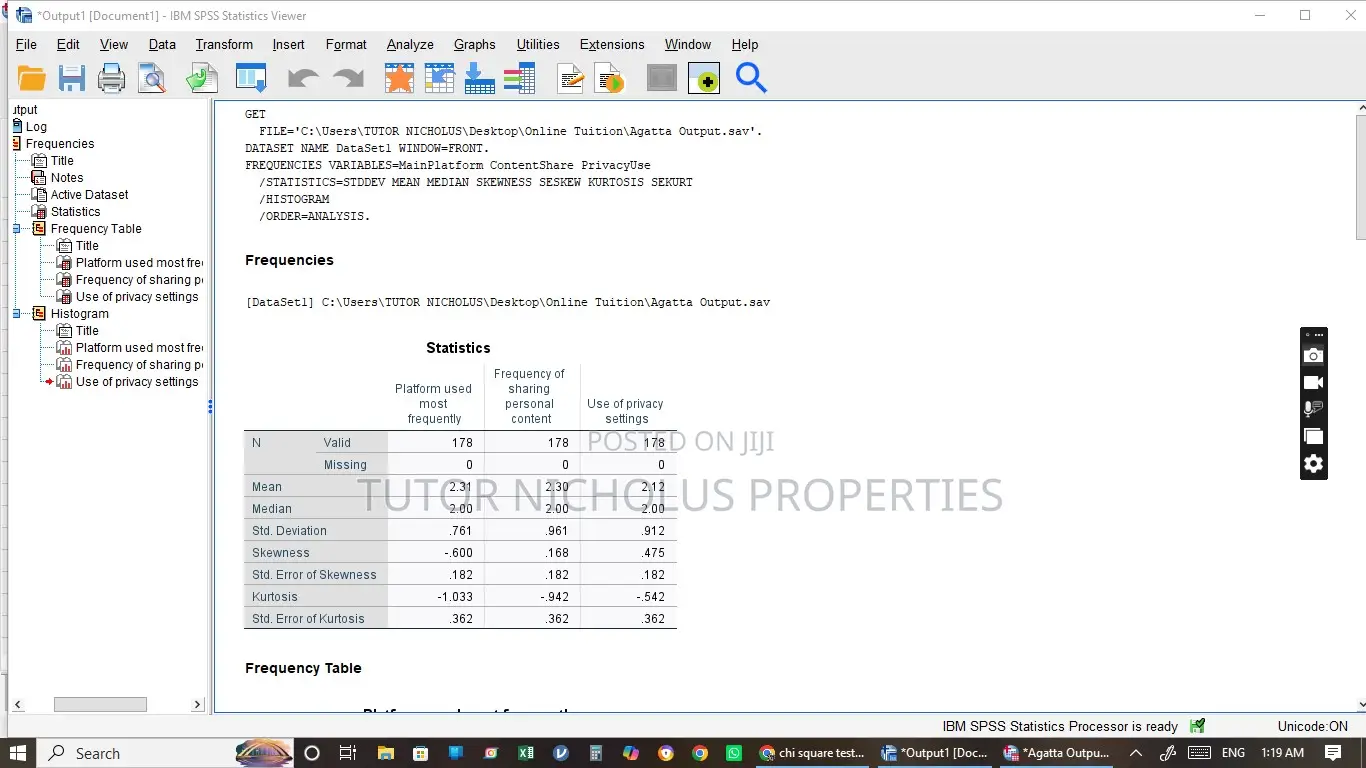 Tutor in Statistics and Economics