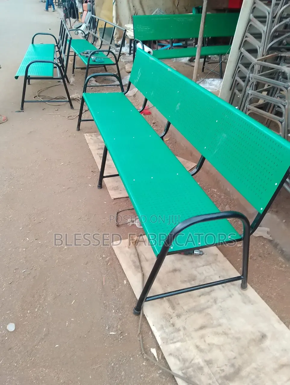 Green Waiting Bench