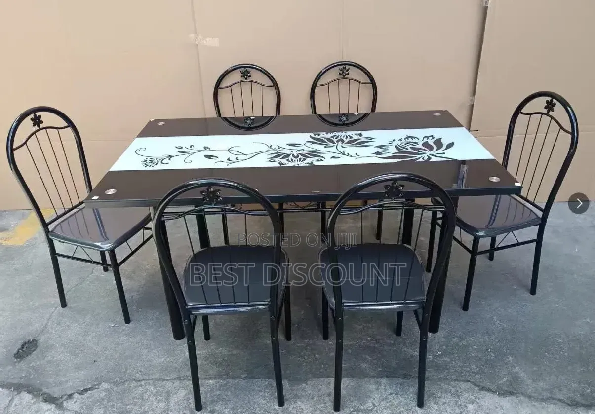 6 - Seater Glass - Dining Table With Chairs