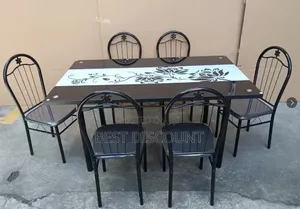 6 - Seater Glass - Dining Table With Chairs