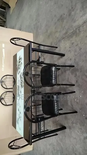 6 - Seater Glass - Dining Table With Chairs