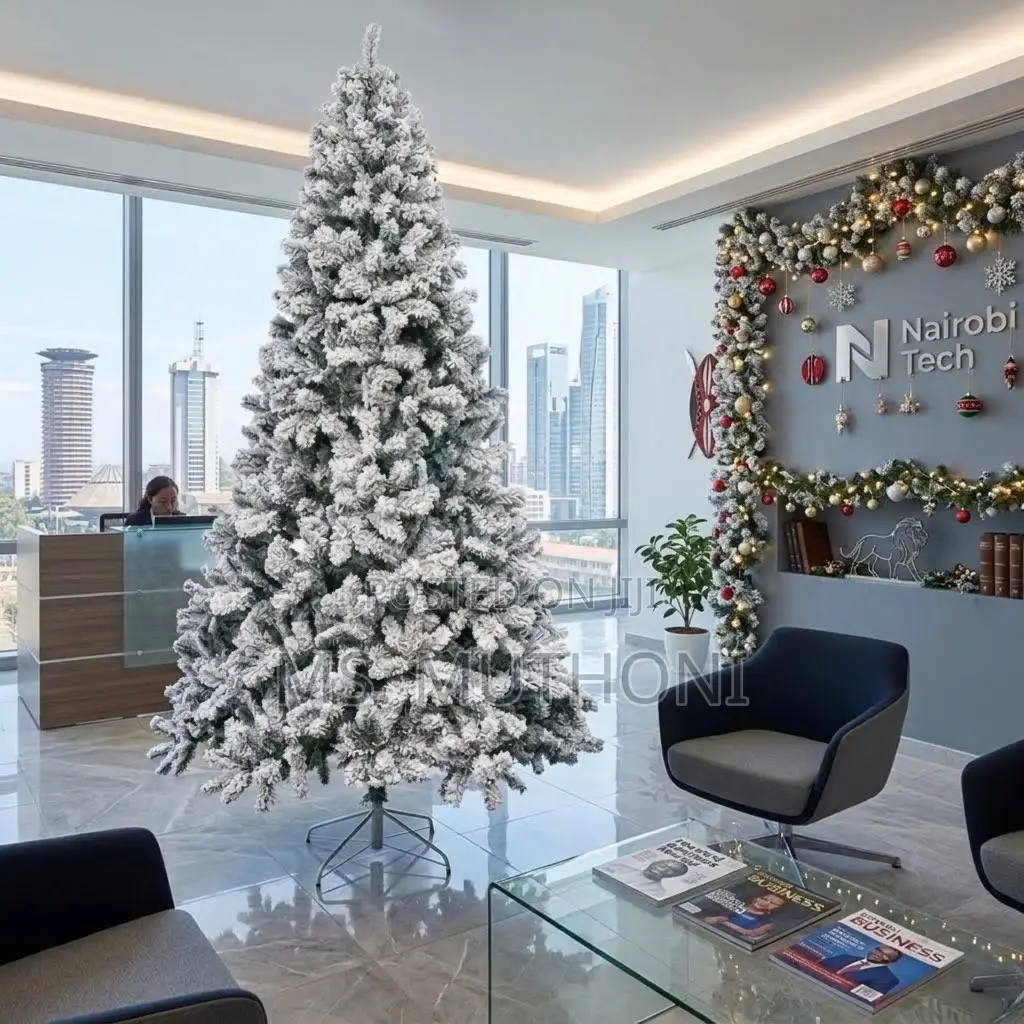 Thick, Lush Branches Snowy Mountain Pine Christmas Tree (6,7 & 8 Ft)