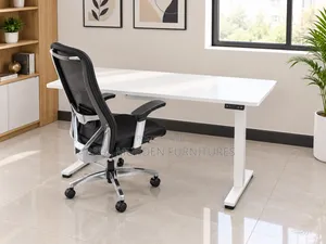 Electric Adjustable Desk With Executive Chair