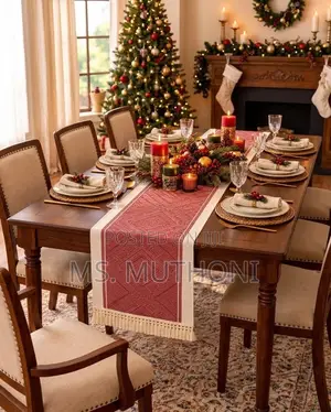 Christmas Nordic Waterproof Cotton Linen Table Runner 240 CM