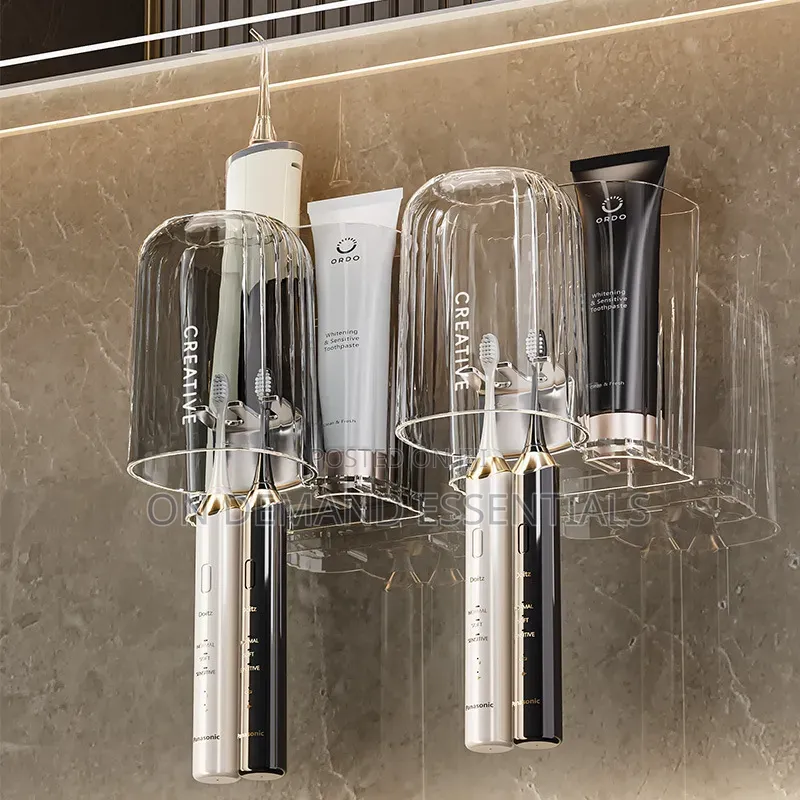 Luxury Wall-Mounted Toothbrush & Mouthwash Cup Holder