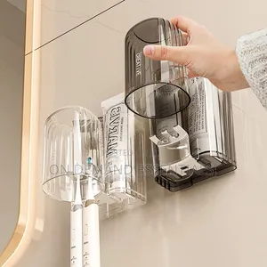 Luxury Wall-Mounted Toothbrush & Mouthwash Cup Holder