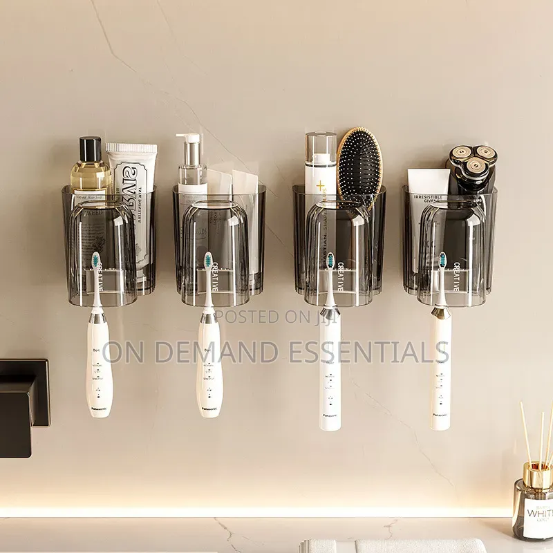 Luxury Wall-Mounted Toothbrush & Mouthwash Cup Holder