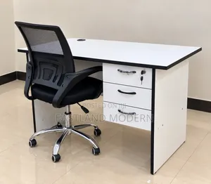 White Office Desk With Chair