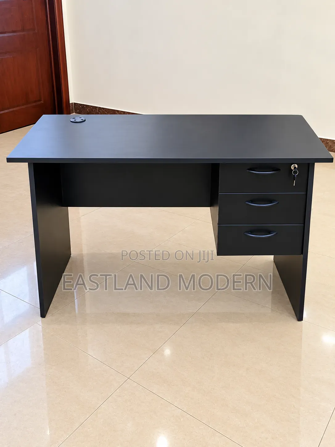 Black Office Desk With Drawers