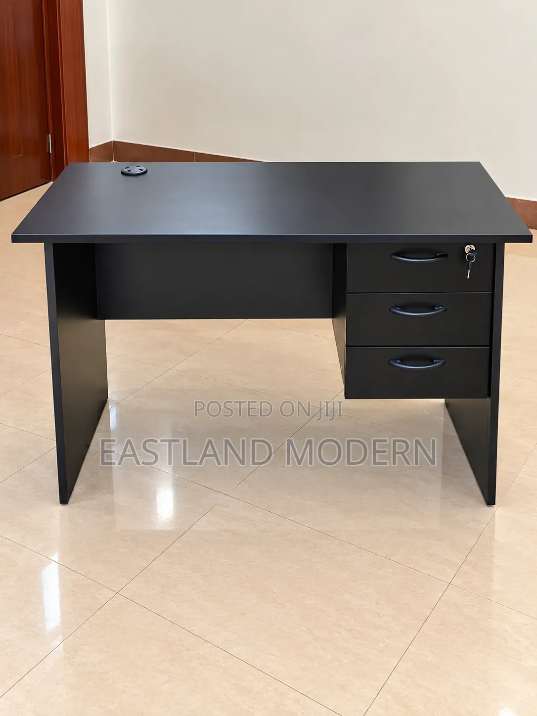 Black Office Desk With Drawers