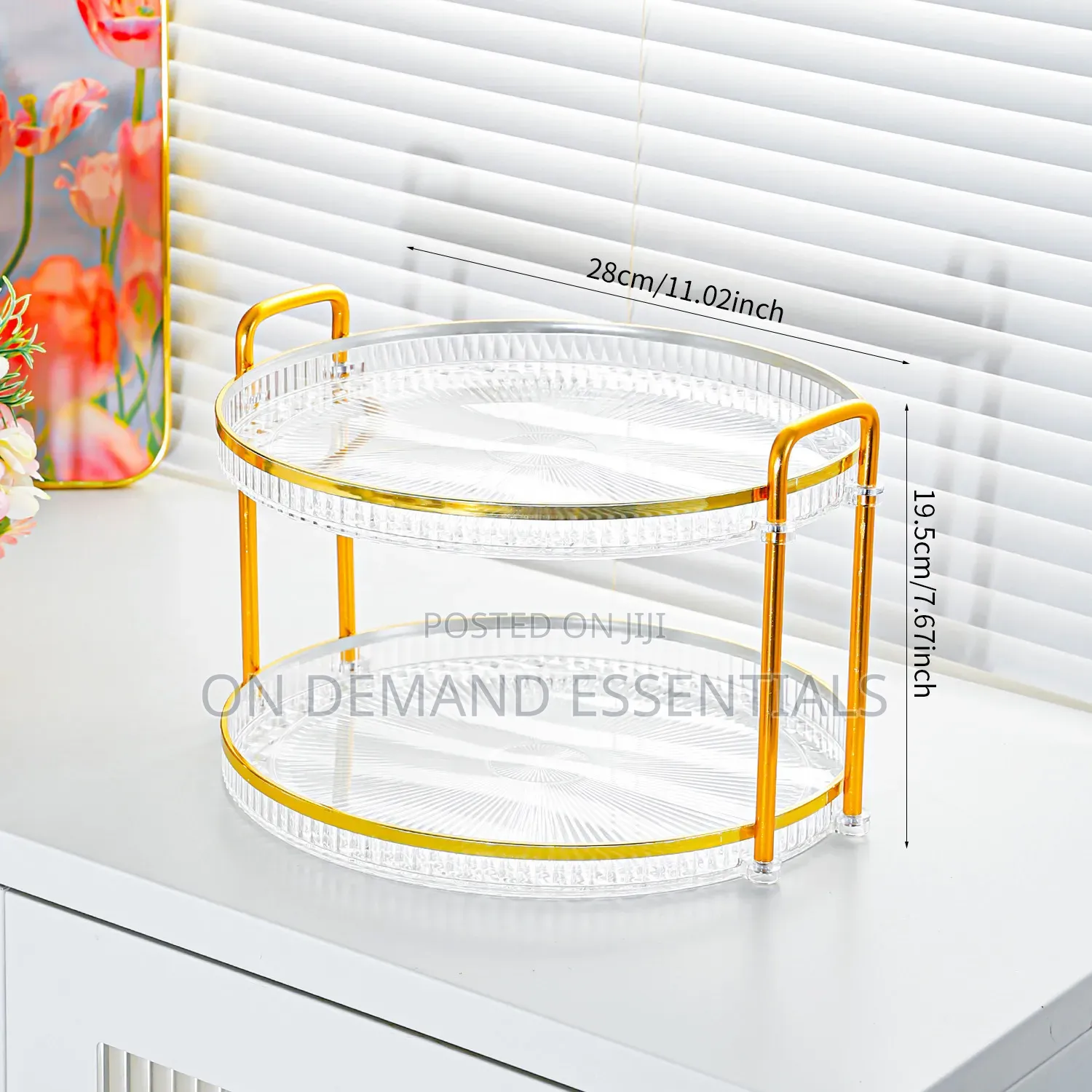 Luxury 2 Tier Round Serving & Storage Tray