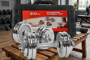 30kg Chrome Weight Lifting Dumbbells With Case