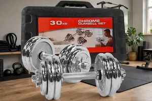 30kg Chrome Dumbbells With Storage Box for Home Workouts
