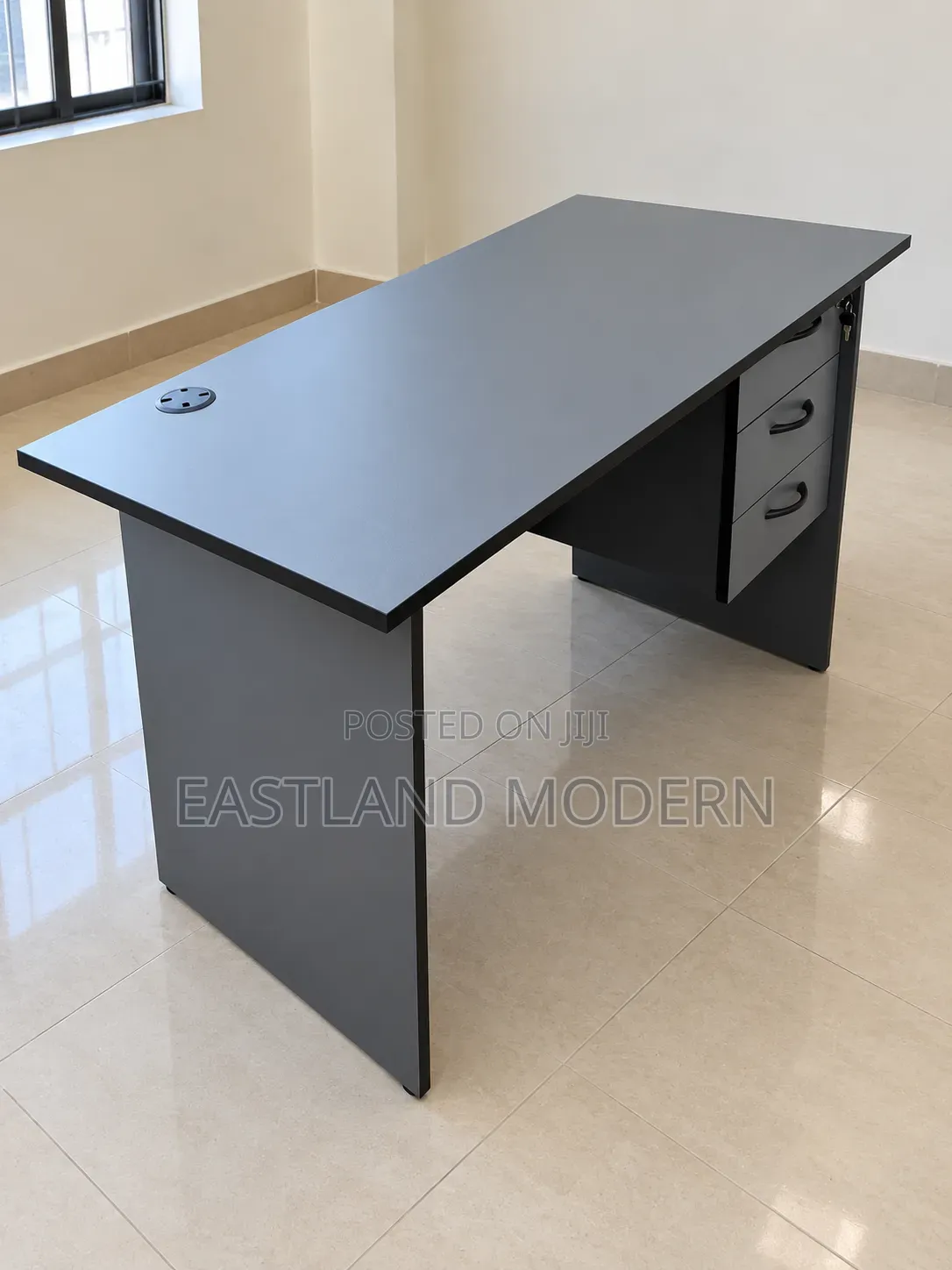 Grey Office Desk With Drawers