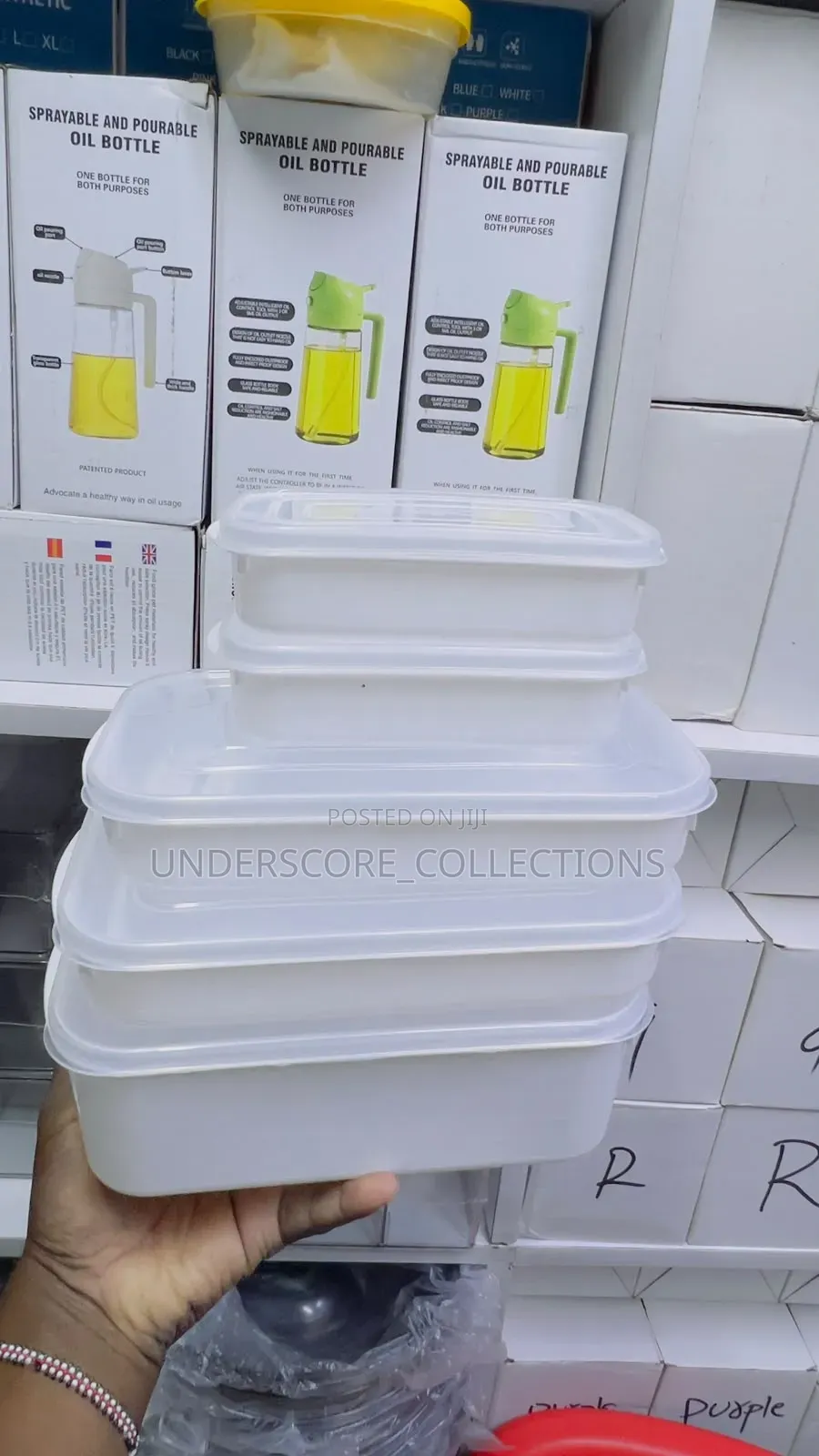 5pcs Set Freezer /Fridge Stackable Food Storage Containers