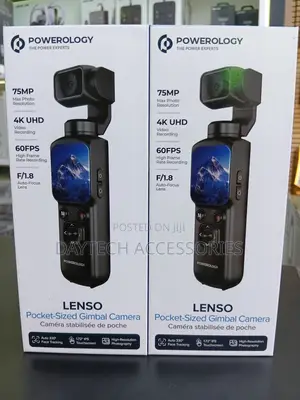 Powerology Lenso Pocket-Sized Gimbal Camera Compact Vlogging Device.