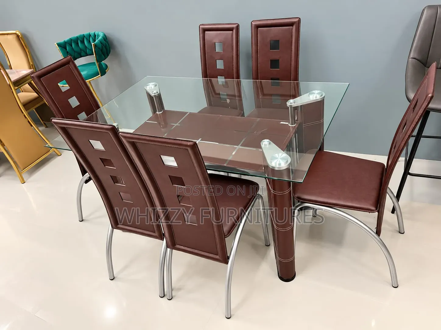 Brown Leather Dining Chairs With Glass Table