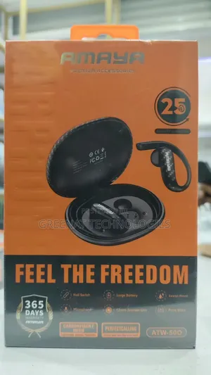 AMAYA ATW-500 Feel Freedom Carbon Fiber Wireless Sports Earbuds 25H