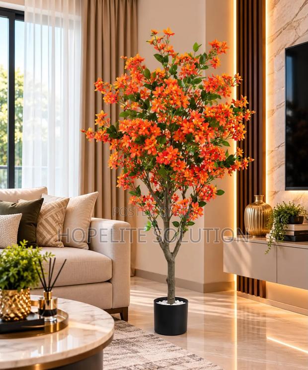 Artificial Orange Flower Tree - main view