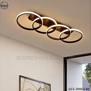 Modern Black 4 Ring Led Ceiling Light