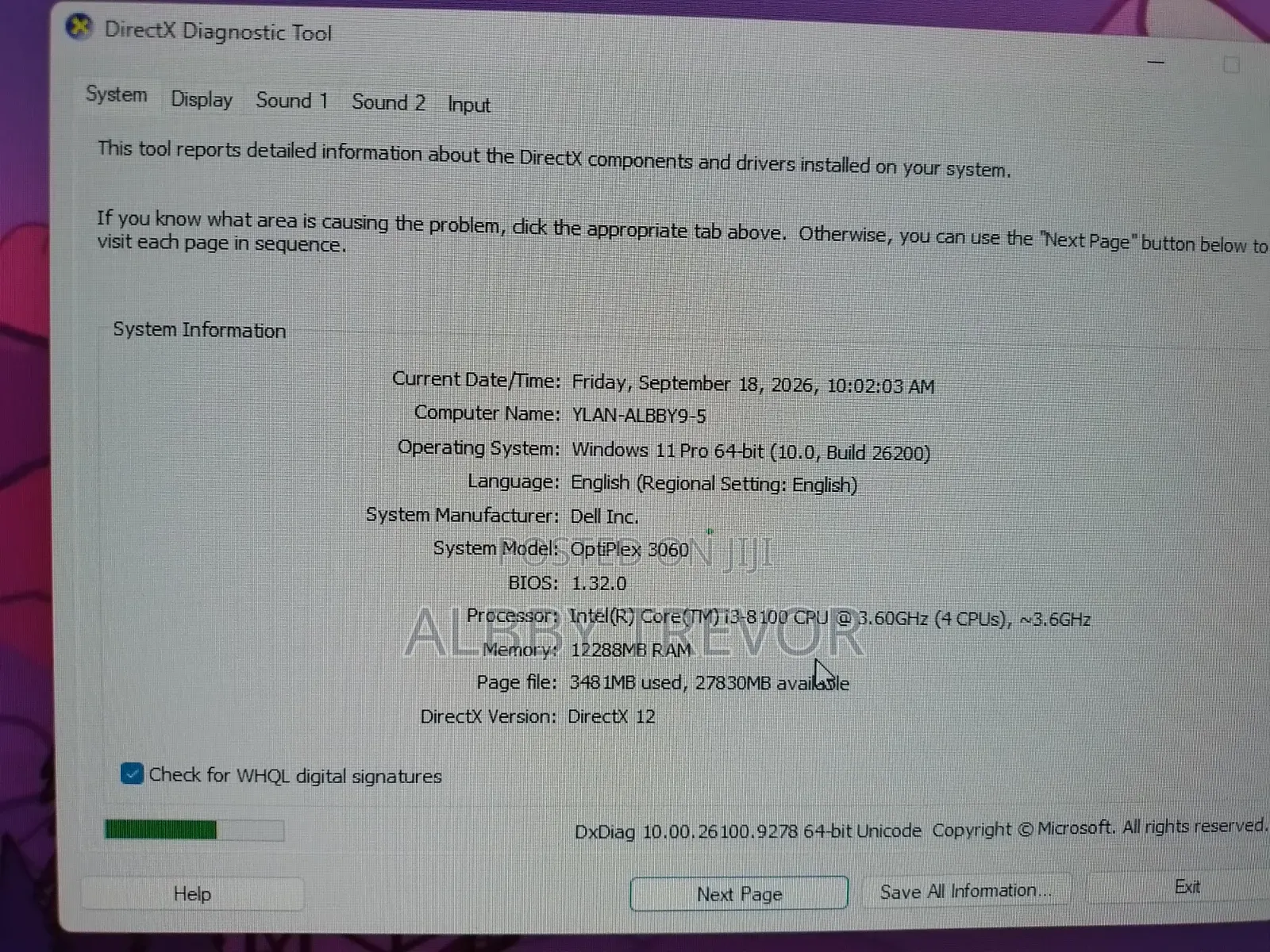 Desktop Computer Dell OptiPlex 3060 12GB Intel Core i3 HDD 500GB