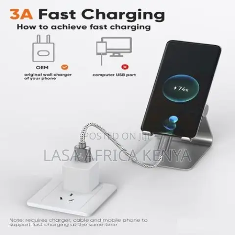 Lasa USB-C to USB-a Cable 3a Fast Charge 15cm Grey