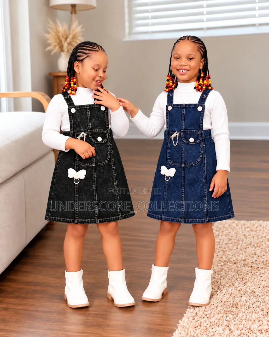 2pc Dunguaree Skirt Set