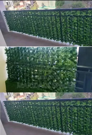 Dark Green Leafy Hedge Privacy Fence for Balcony