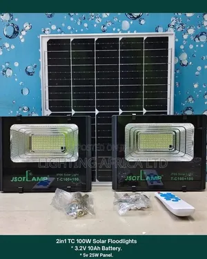 100 Watts 2 in 1 Jsot Outdoor Solar Powered Floodlight Complete