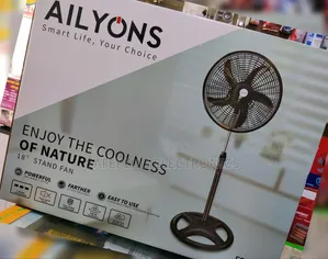 AILYONS 18 Inch Stand Fan – 5 Blades, High Speed