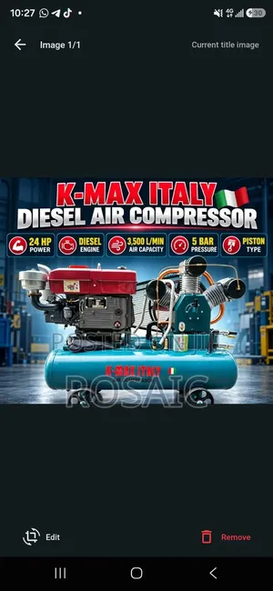 Diesel Kmax Italy Air Compressor 24hP