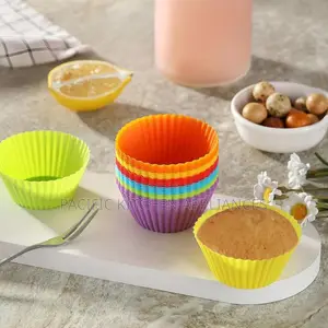 Cupcake Baking Cups - 12 Durable Silicone Cupcake Liners