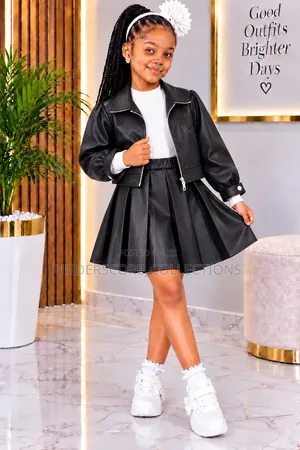 3pc *Leather Skirt + Coat + Top*