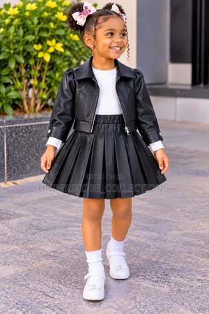 3pc *Leather Skirt + Coat + Top*