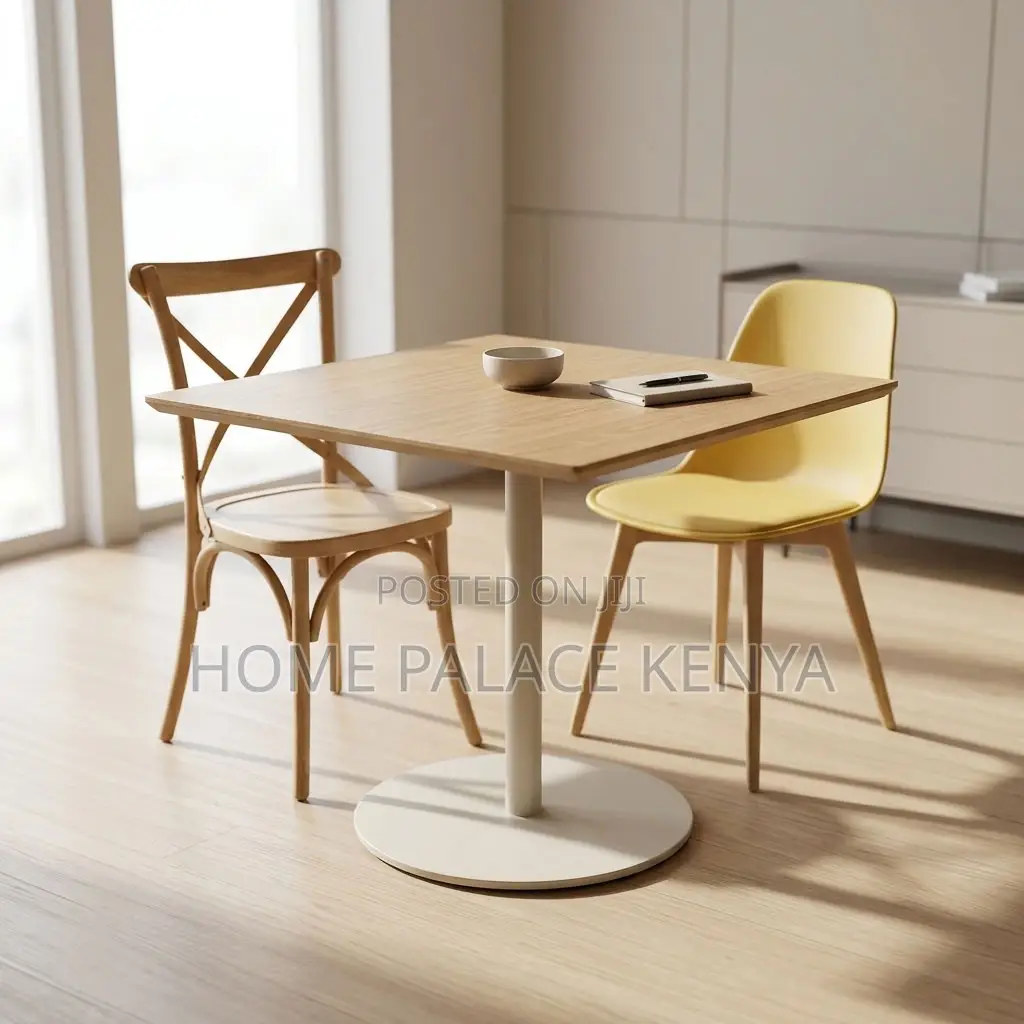 Dining Table; Metal Frame Mahogany Dining Table