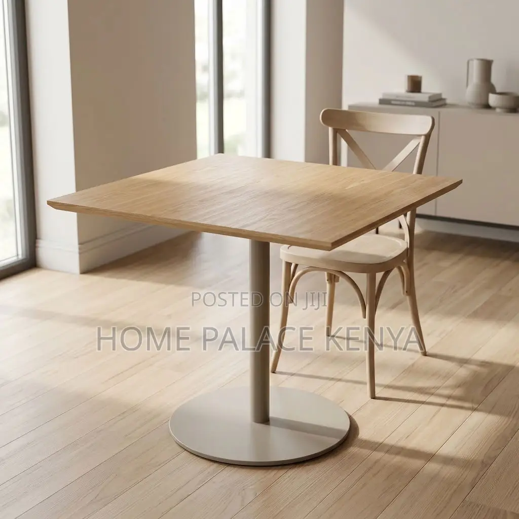 Dining Table; Metal Frame Mahogany Dining Table