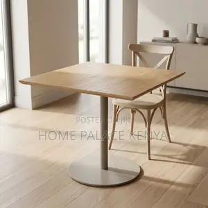 Dining Table; Metal Frame Mahogany Dining Table