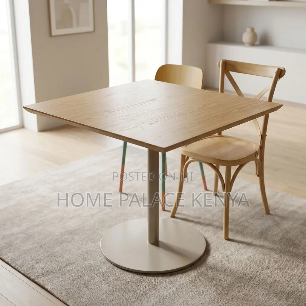 Dining Table; Metal Frame Mahogany Dining Table